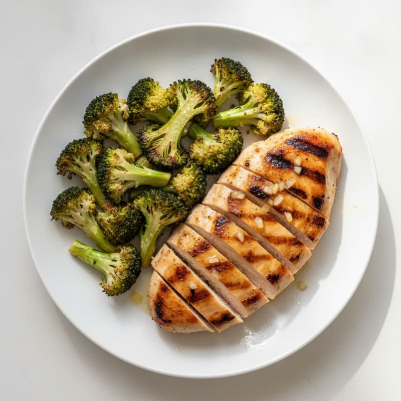 Grilled Chicken Breast with Roasted Broccoli