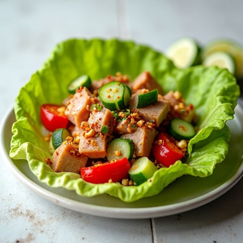 Spicy Seared Tuna Lettuce Wrap