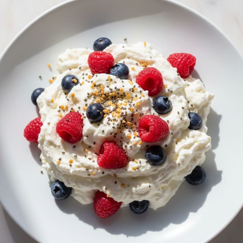 Silky Greek Yogurt Protein Mousse with Mixed Berries