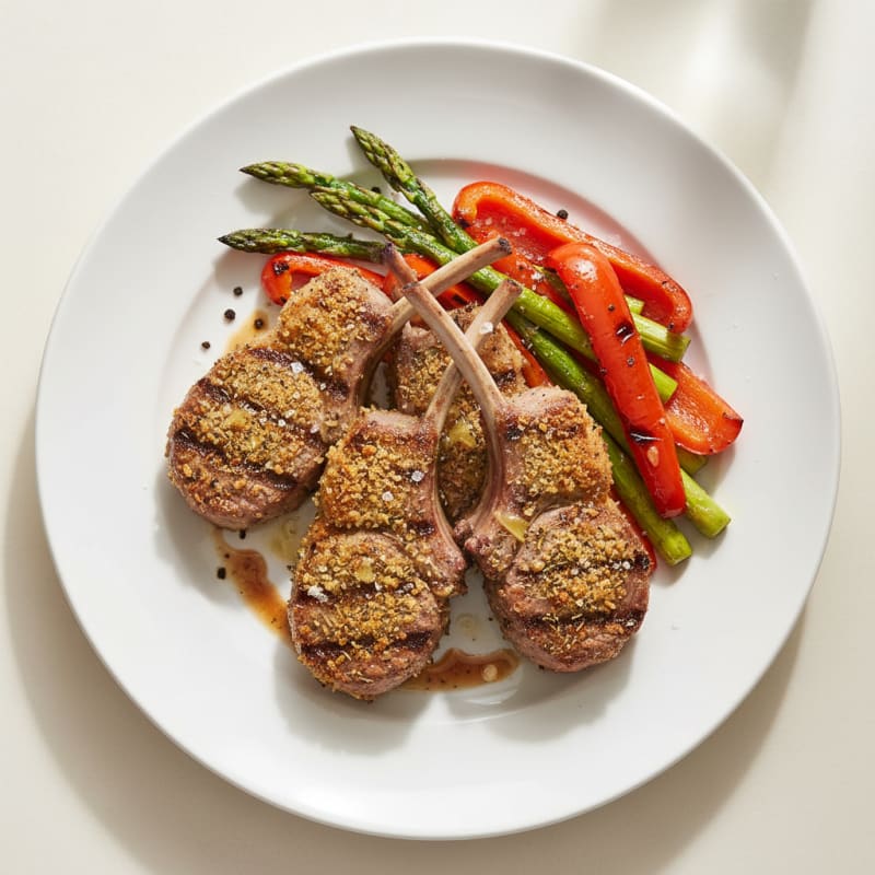 Herb-Crusted Lamb Chops with Roasted Vegetables