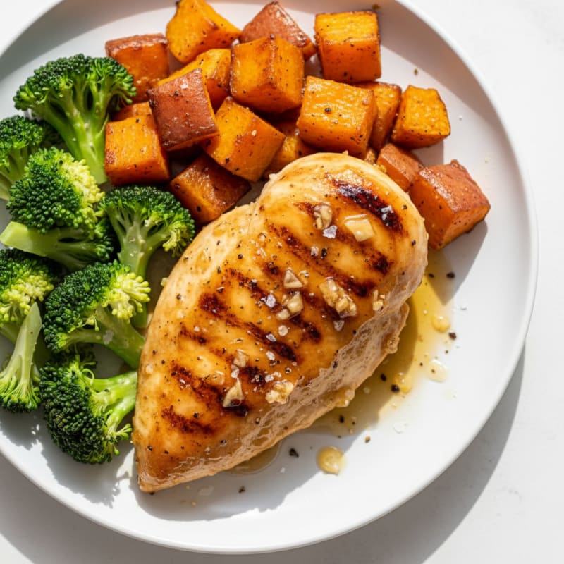 Golden Honey-Glazed Chicken and Roasted Sweet Potatoes
