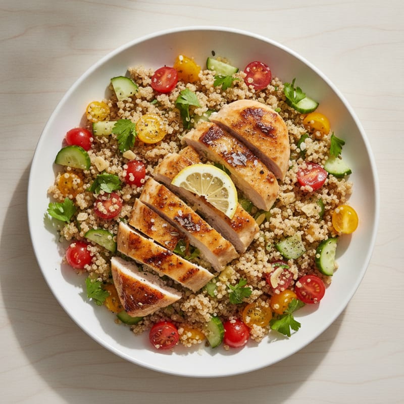Lemon Herb Chicken and Quinoa Bowl