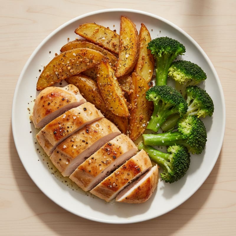 Roasted Garlic Herb Potatoes with Chicken