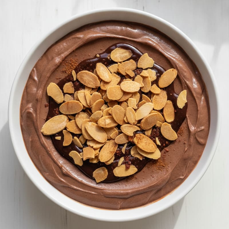 Creamy Chocolate Protein Pudding with Toasted Almonds