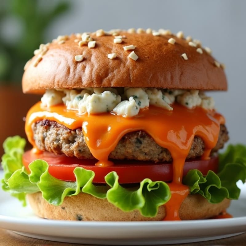 Spicy Buffalo Blue Cheese Turkey Burger