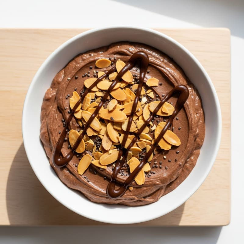 Silky Chocolate Protein Pudding with Almonds