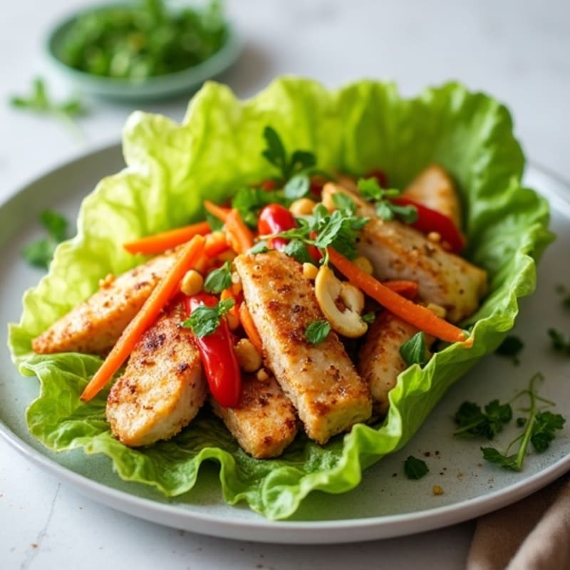 Crispy Asian-Style Chicken Lettuce Wraps