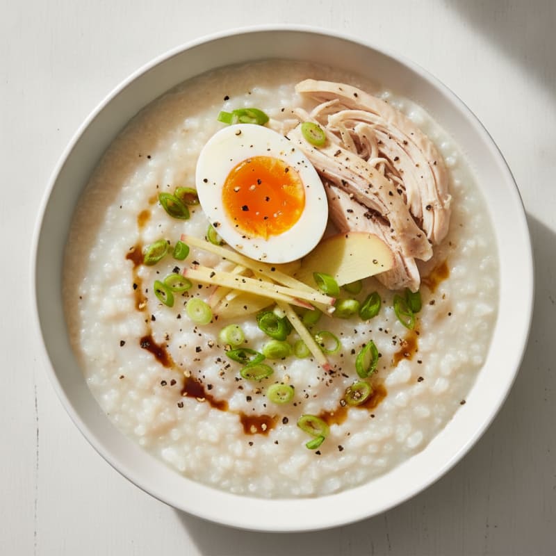Savory Congee with Ginger and Scallions