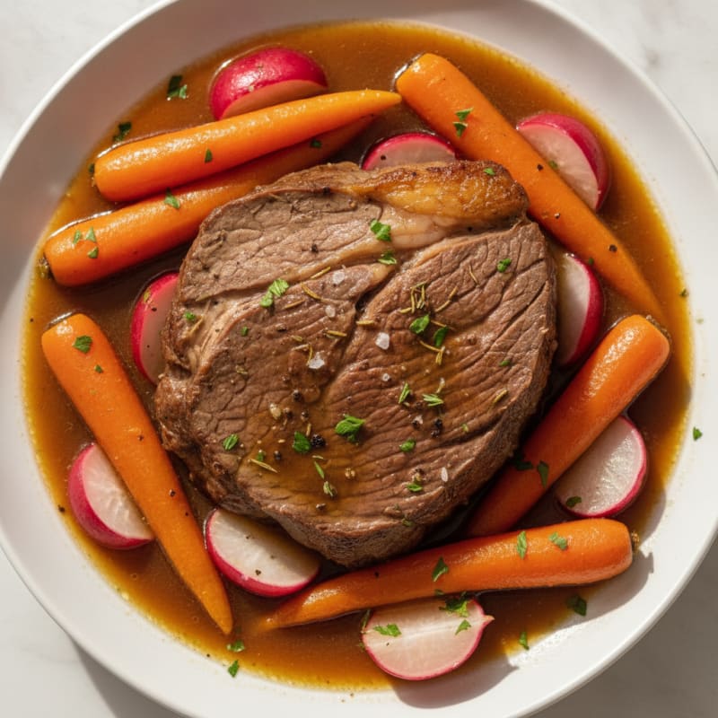 Slow Cooker Beef Arm Roast with Root Vegetables