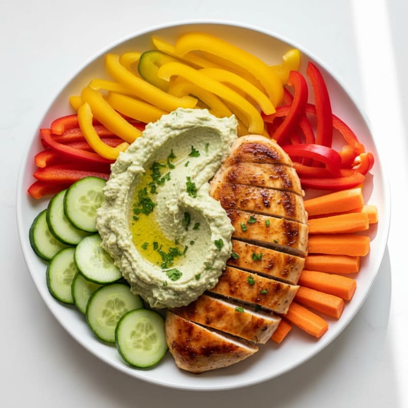 Zesty Herb Hummus and Vegetable Platter