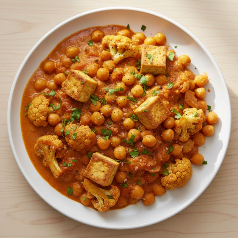 Roasted Cauliflower and Chickpea Curry