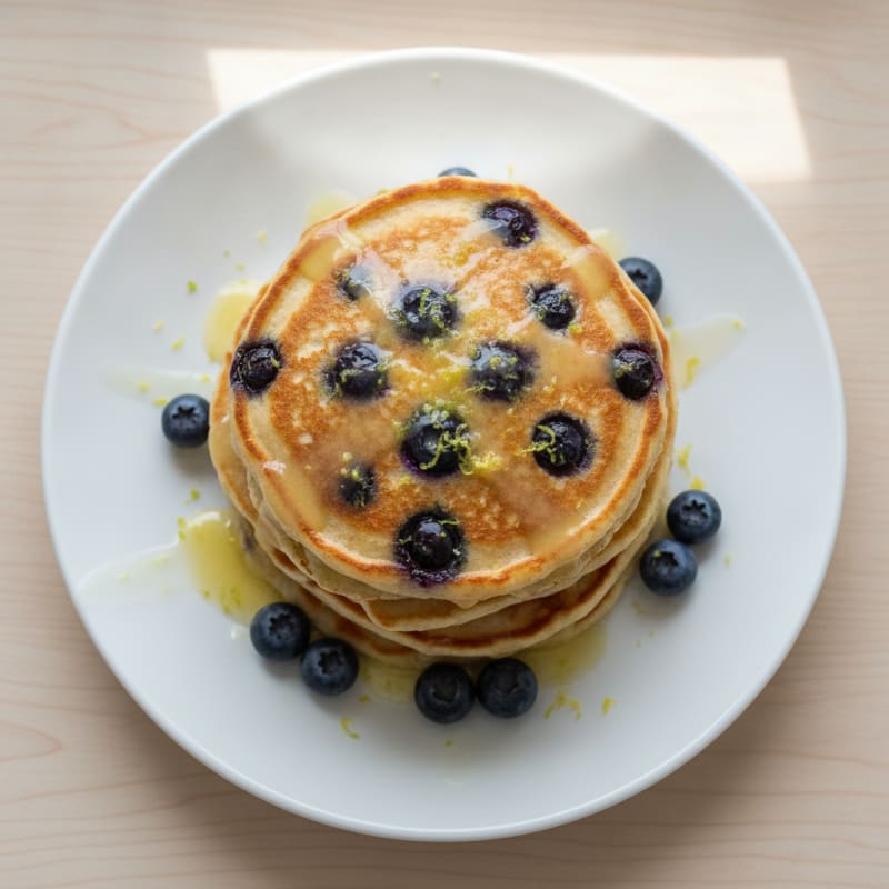Blueberry Ricotta Pancakes with Lemon Zest