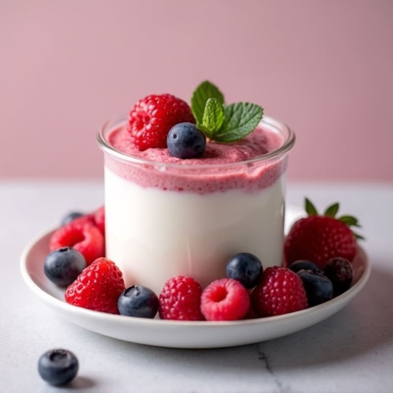 Greek Yogurt Protein Mousse with Mixed Berries