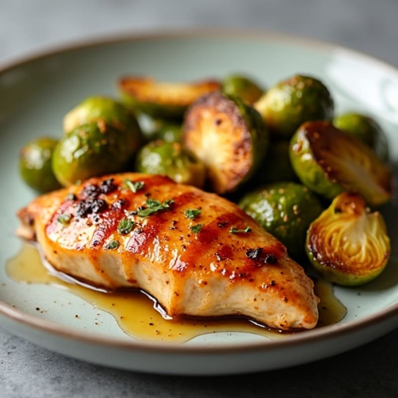 Apple Cider Glazed Chicken with Roasted Brussels Sprouts