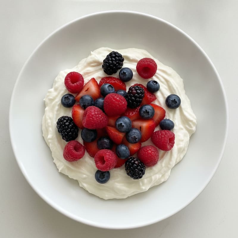 Silky Greek Yogurt Protein Mousse with Mixed Berries