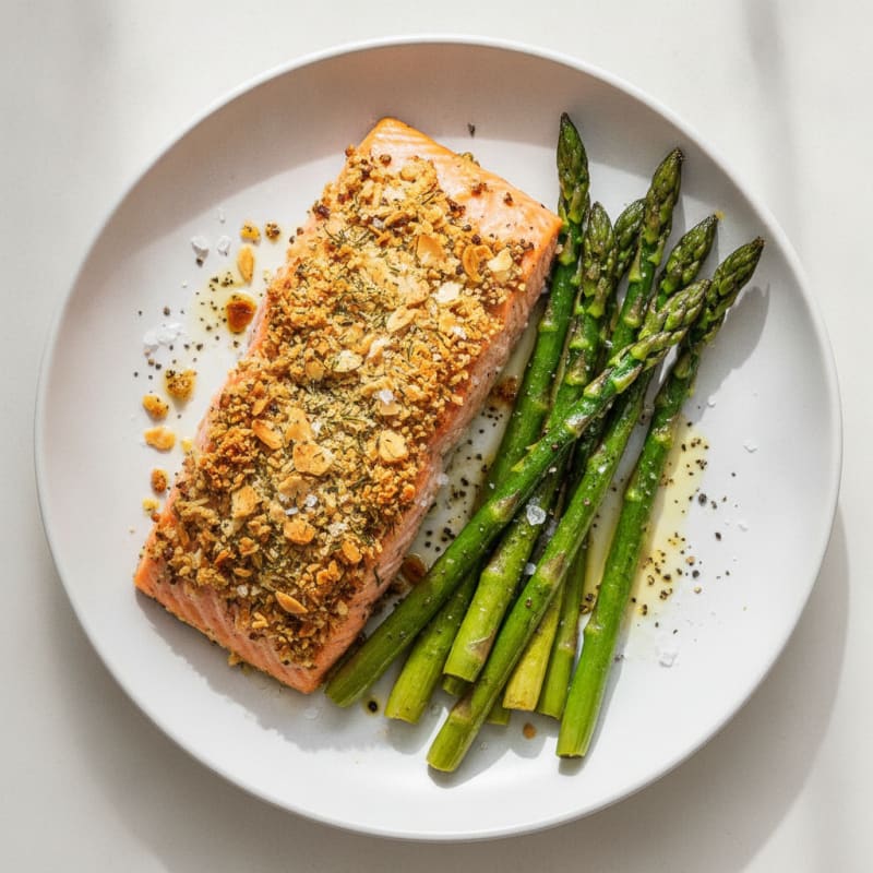 Herb-Crusted Salmon with Roasted Asparagus