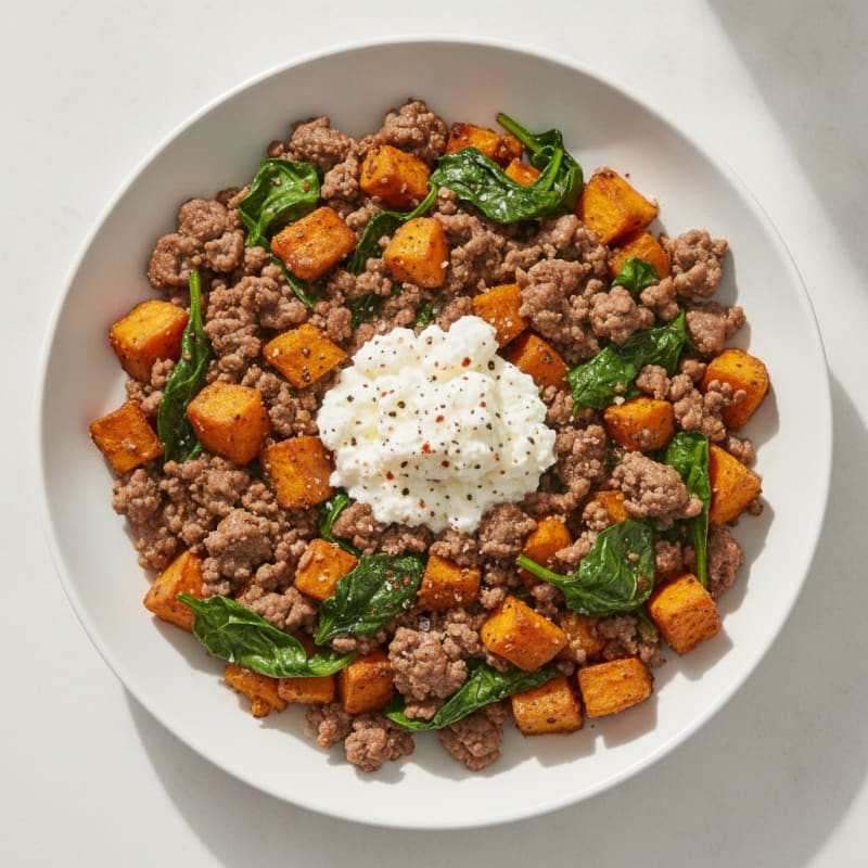 Ground Beef Skillet with Sweet Potatoes