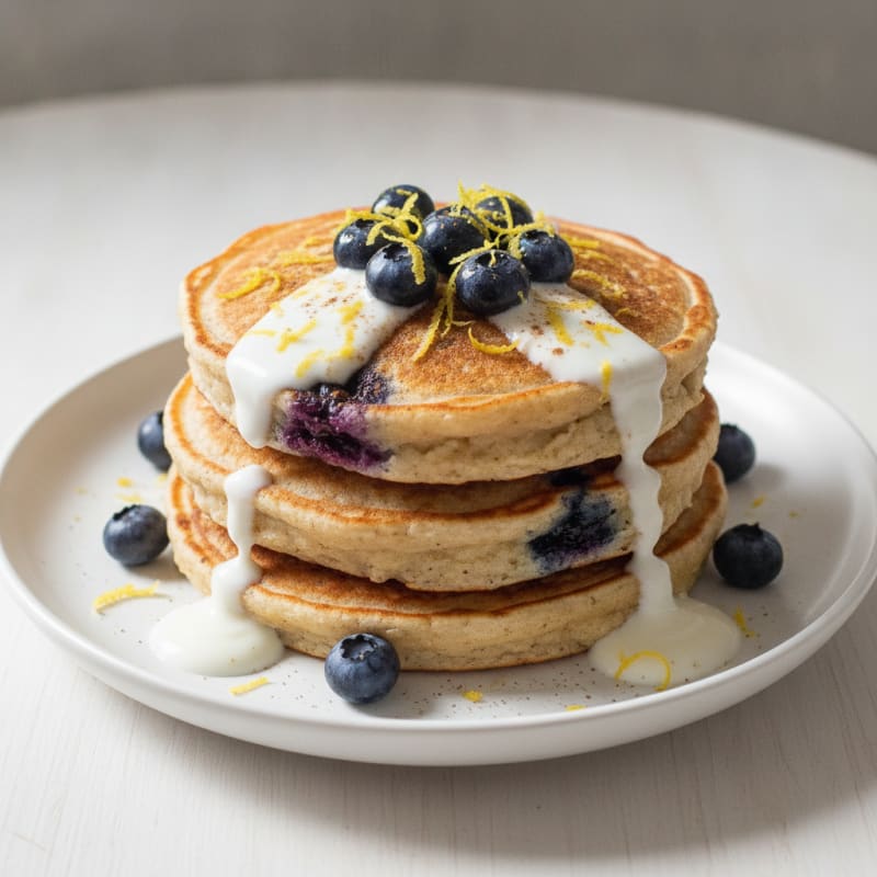 Blueberry Ricotta Pancakes with Lemon Zest