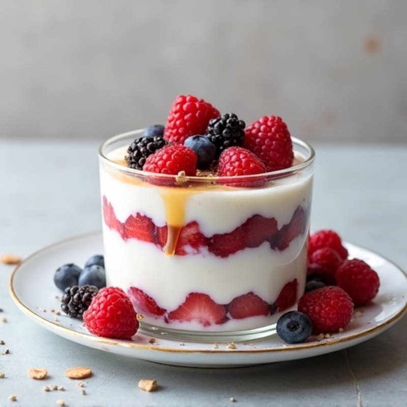 Greek Yogurt Protein Parfait with Mixed Berries