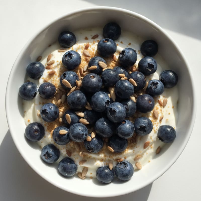 Blueberry Flax Protein Yogurt Bowl