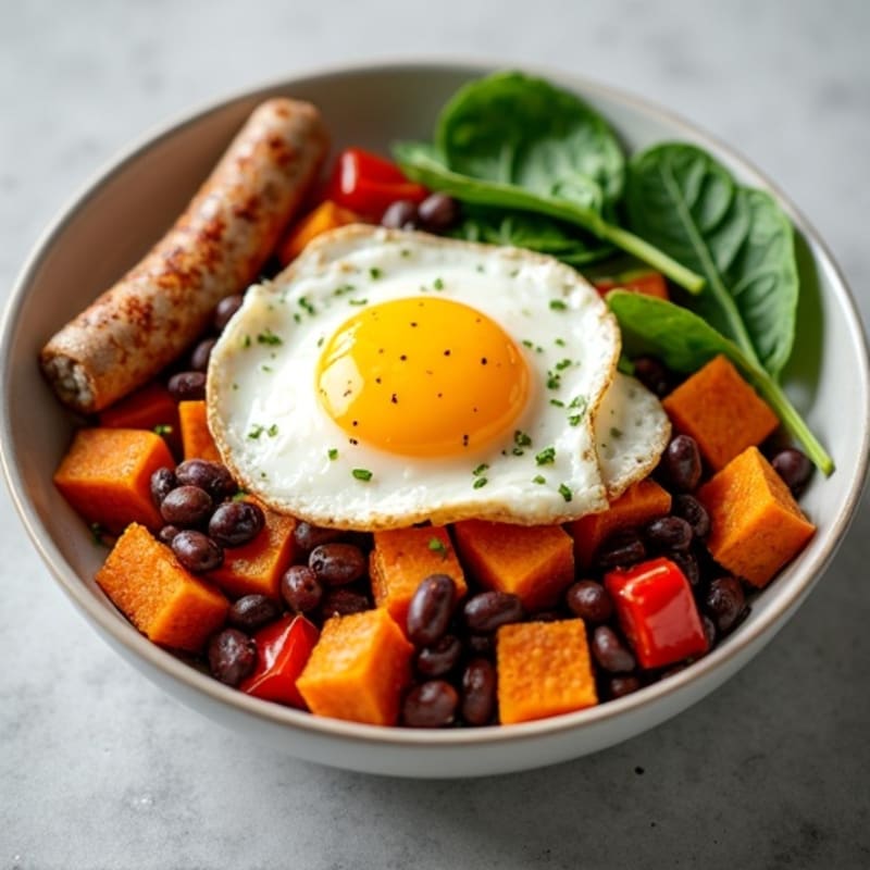 Protein-Packed Sweet Potato Hash with Eggs