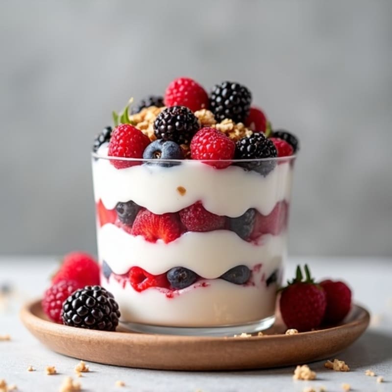 Greek Yogurt Protein Parfait with Mixed Berries