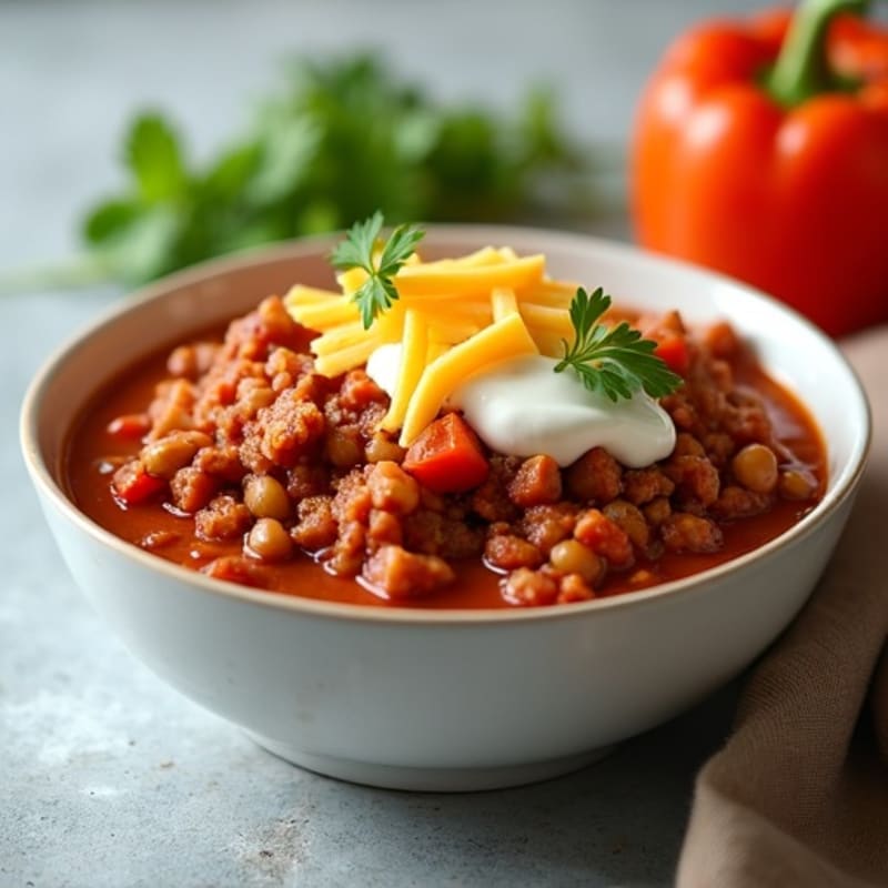 Lean Ground Turkey Chili with Creamy Cheesy Sauce
