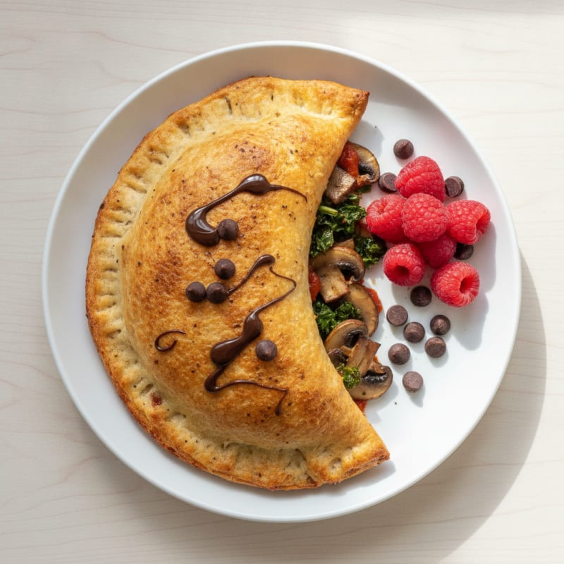 Ground Chicken Calzone with Low-Carb Vegetables