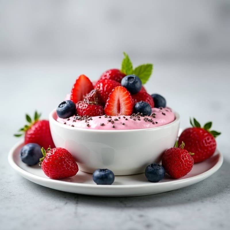 Greek Yogurt Protein Mousse with Mixed Berries