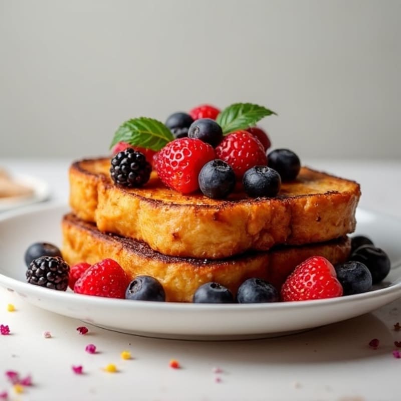 Crispy Baked Peanut Butter and Berry French Toast