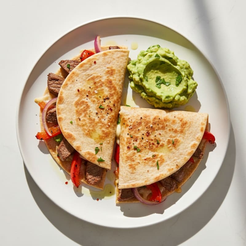 Carne Asada Quesadillas with Guacamole