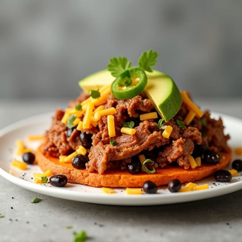 Spiced Pulled Pork Sweet Potato Nachos