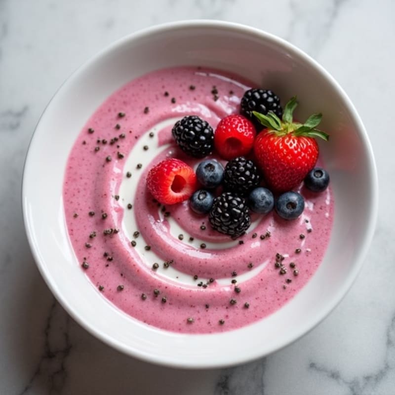 Silky Greek Yogurt Protein Pudding with Mixed Berries
