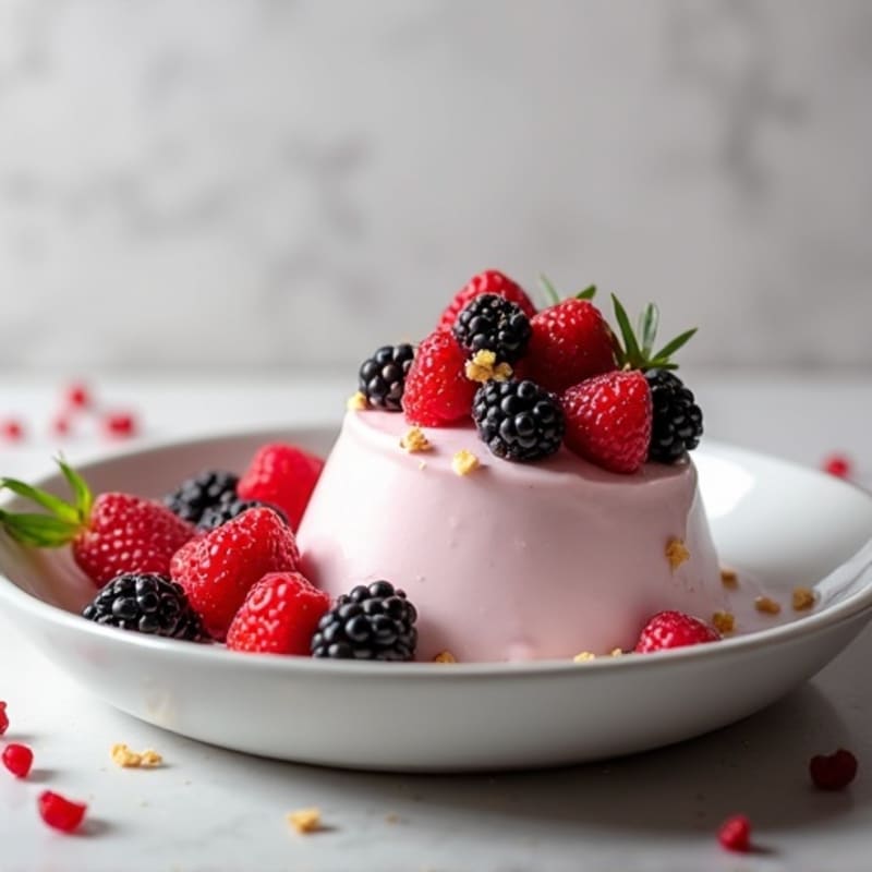 Silky Greek Yogurt Protein Pudding with Mixed Berries