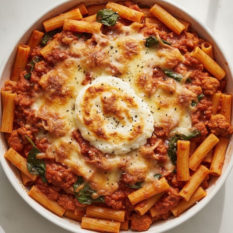 High-Protein Baked Ziti with Ricotta and Marinara
