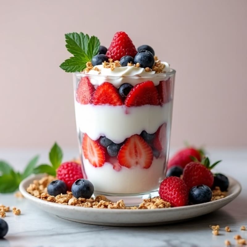 Creamy Greek Yogurt Protein Parfait with Mixed Berries