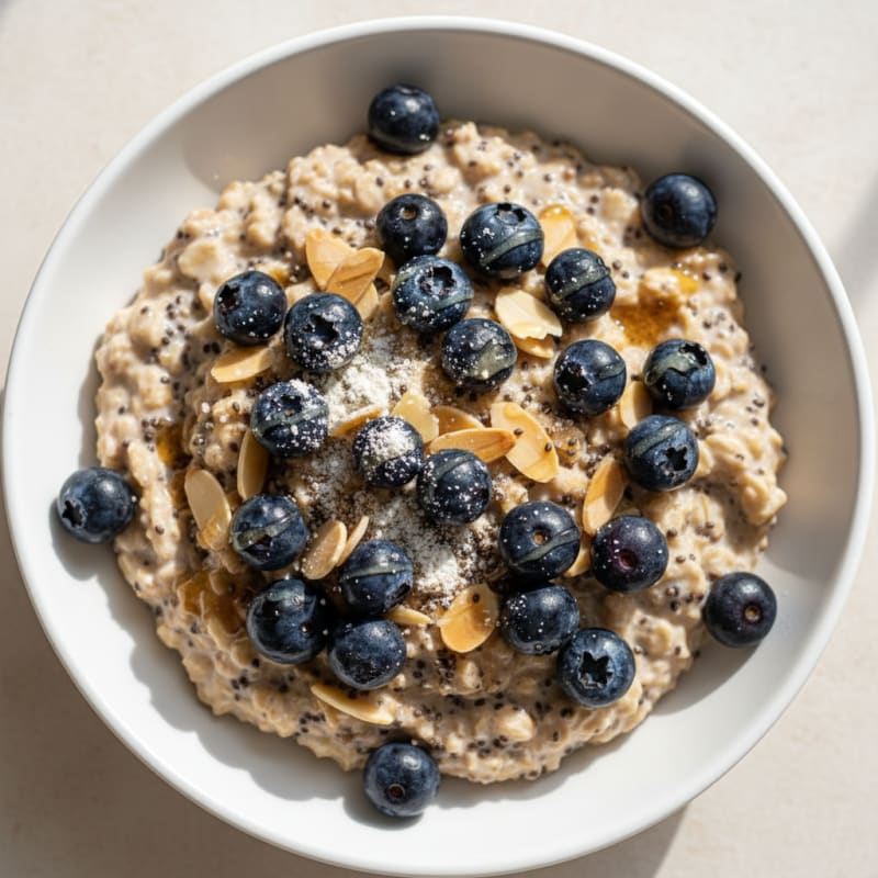 Berry-Almond Overnight Oats with Chia