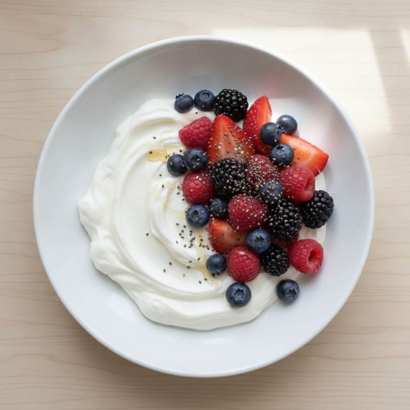 Silky Greek Yogurt Protein Bowl with Mixed Berries