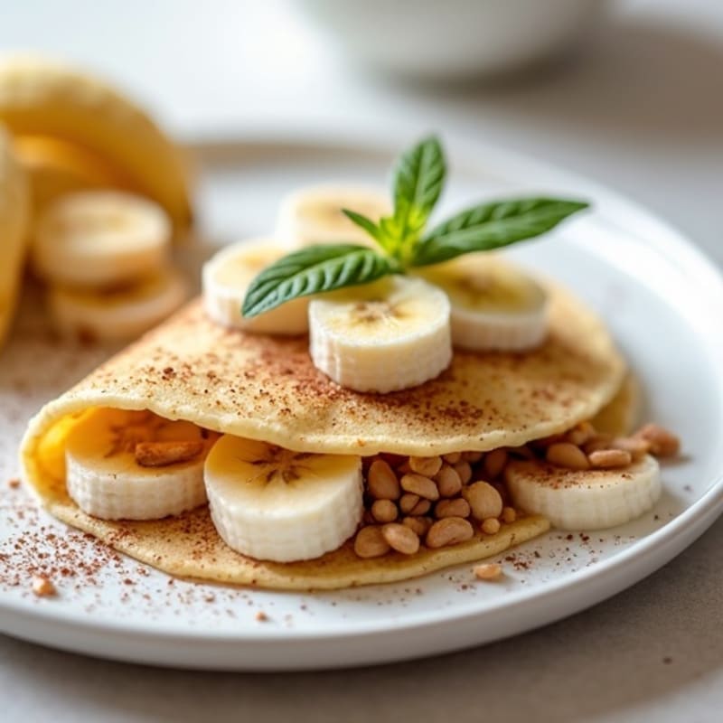 Protein Crepes with Banana and Creamy Cacao-Hazelnut Filling