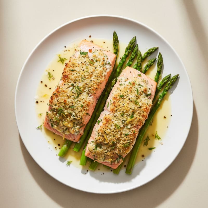 Creamy Lemon-Herb Baked Salmon