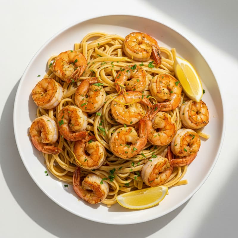 Garlic Butter Shrimp Scampi with Linguine