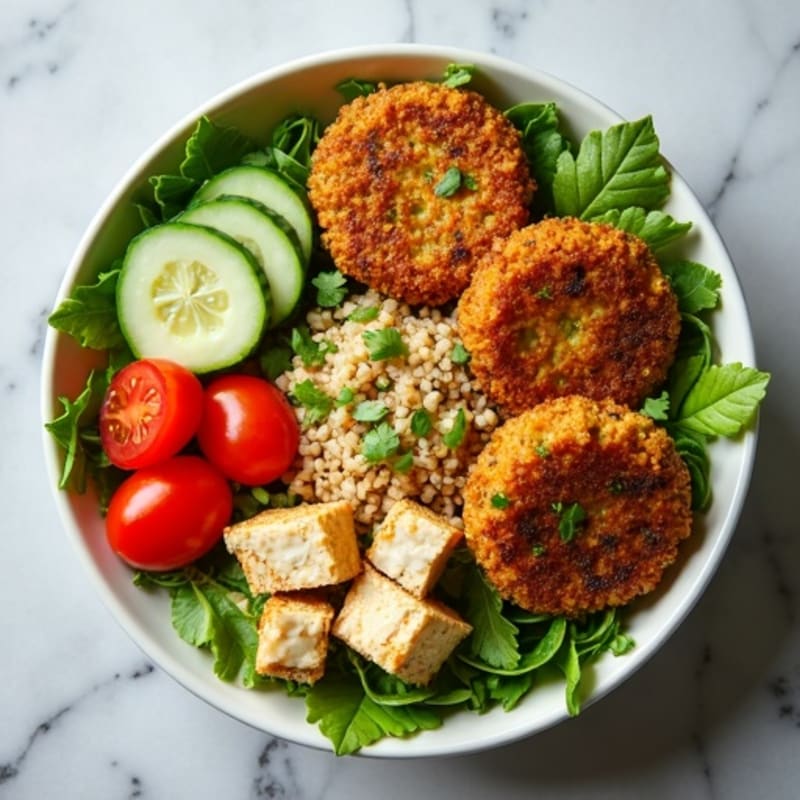 Crispy Baked Falafel Power Bowl with Creamy Tahini Dressing