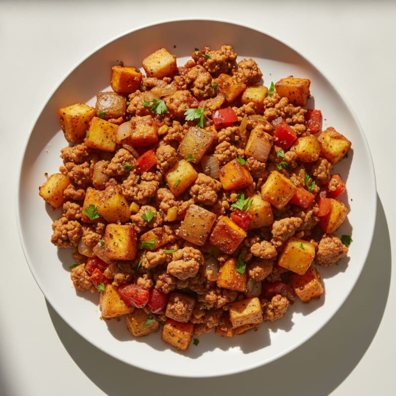 Turkey and Dual-Potato Pepper Hash