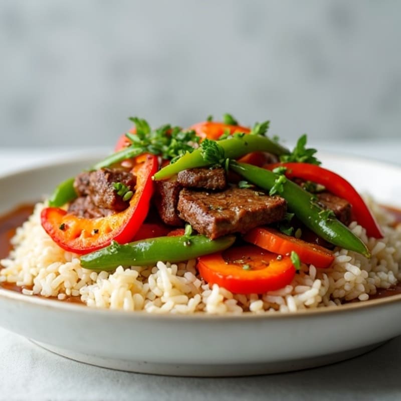 Lean Beef and Vegetable Stir-Fry with Jasmine Rice