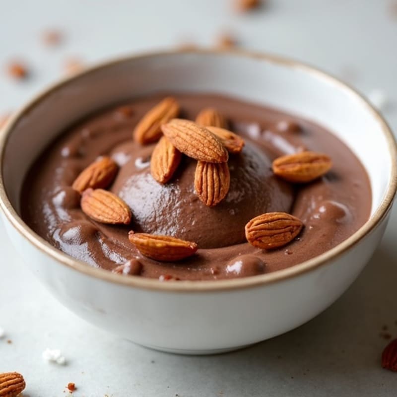 Silky Chocolate Protein Pudding with Almonds