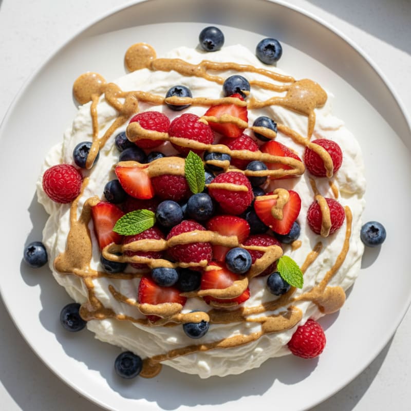 Greek Yogurt Protein Mousse with Mixed Berries