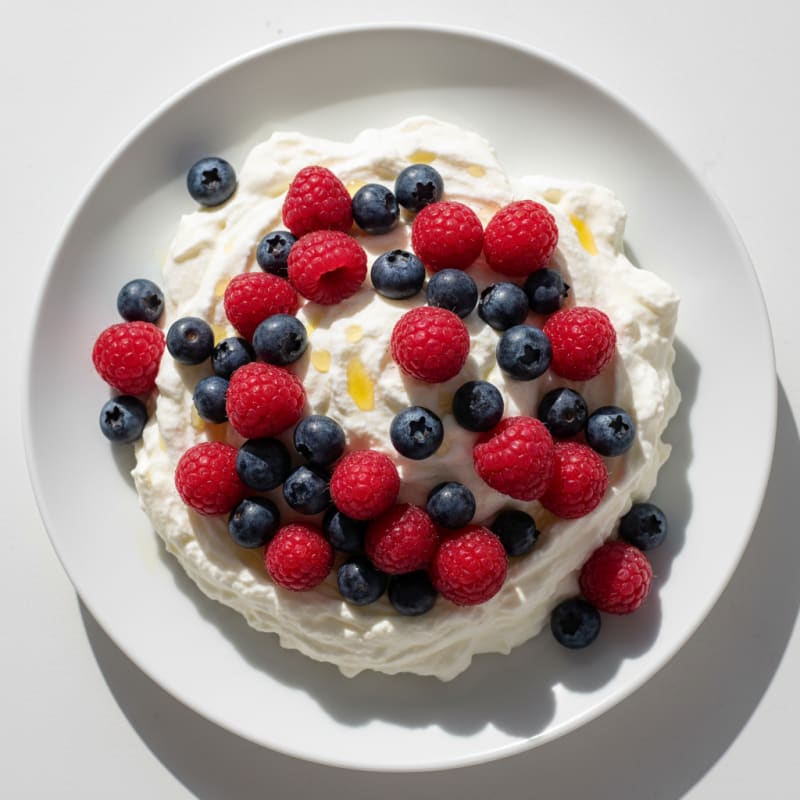 Silky Greek Yogurt Protein Mousse with Mixed Berries