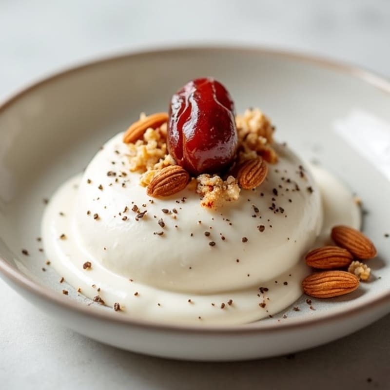 Protein Greek Yoghurt Mousse with Dates and Nuts