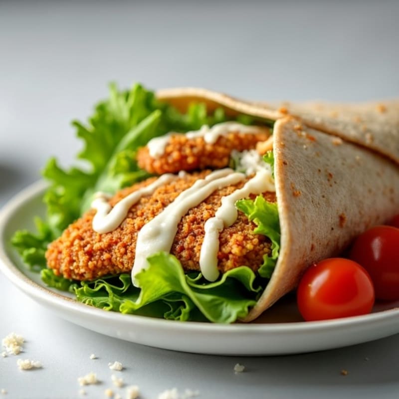 Healthy Crispy Chicken Caesar Wrap