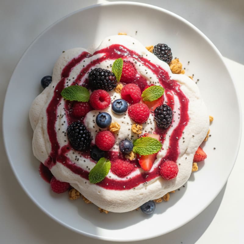 Silky Greek Yogurt Protein Mousse with Mixed Berries